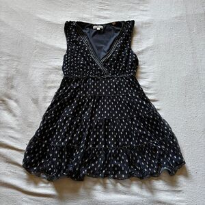 Max Studio London Printed Mesh Tiered Mini Dress